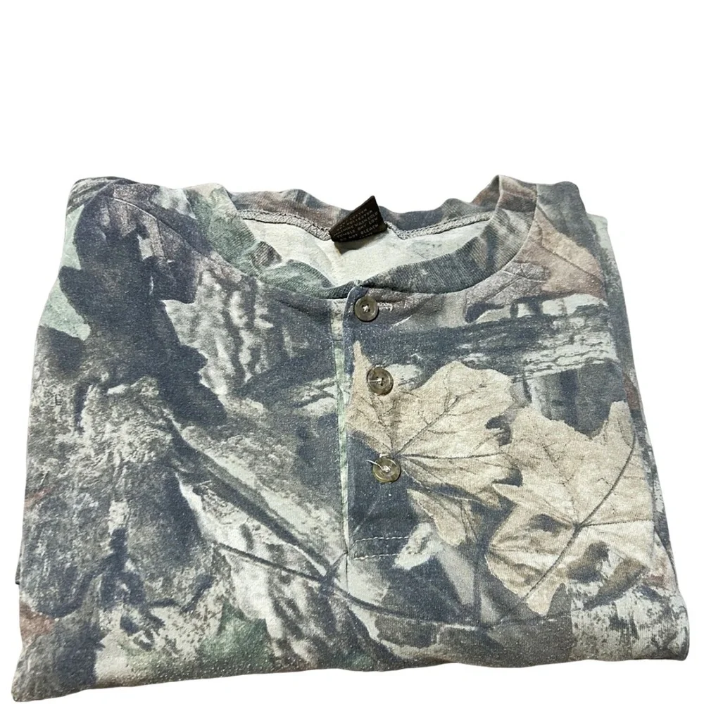 Vintage 90s Ranger 2XL RealTree Advantage Timber Camo Henley USA - Picture 11 of 12